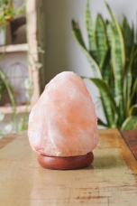 Mini USB Powered Salt Stone Lamp Natural On Table - Earthbound Trading Co.