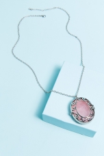 Silver Worry Stone Locket Necklace - Earthbound Trading Co. 