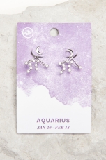 Aquarius Earring Jackets On Card - Earthbound Trading Co.