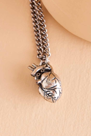 Silver Anatomical Heart Necklace | Earthbound Trading Co.