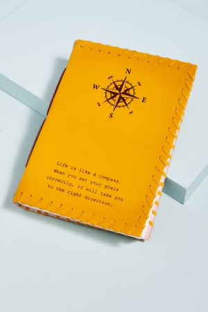 Compass Quote Leather Journal 