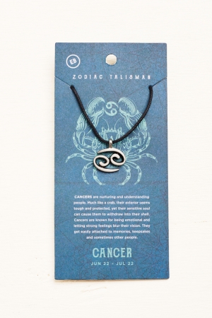 Cancer Stainless Steel Zodiac Talisman Necklace - Earthbound Trading Co.