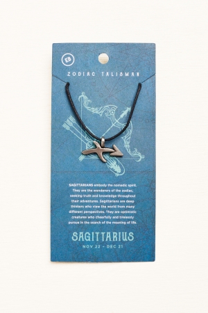 Sagittarius Stainless Steel Zodiac Talisman Necklace - Earthbound Trading Co.