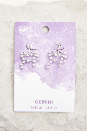 Gemini Earring Jackets On Card - Earthbound Trading Co.