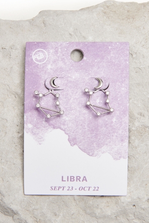 Libra Earring Jackets On Card - Earthbound Trading Co.