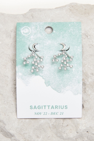 Sagittarius Earring Jackets On Card - Earthbound Trading Co.