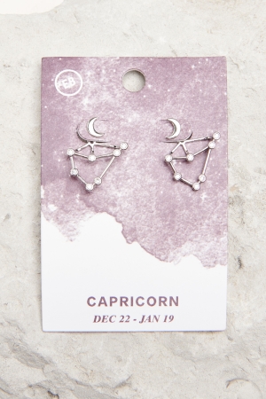 Capricorn Earring Jackets On Card - Earthbound Trading Co.