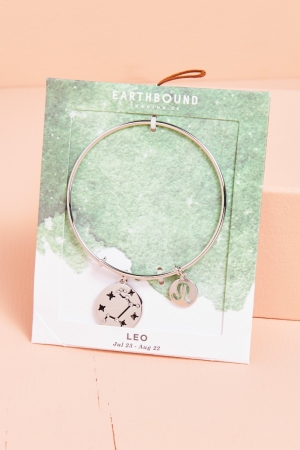 Leo Bangle Bracelet in packaging- Earthbound Trading Co. 