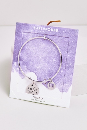 Virgo Bangle Bracelet on packaging - Earthbound Trading Co. 