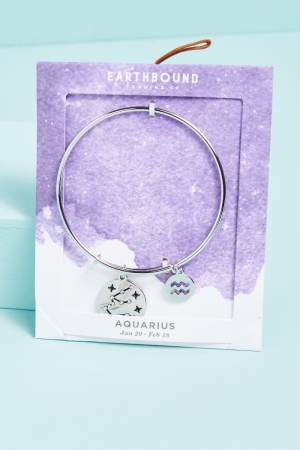 Aquarius Bangle Bracelet on packaging - Earthbound Trading Co. 