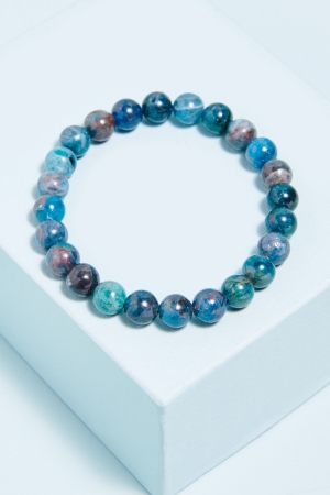 Shiny Blue Apatite Bracelet  - Earthbound Trading Co. 