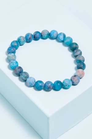 Matte Blue Apatite Bracelet - Earthbound Trading Co. 