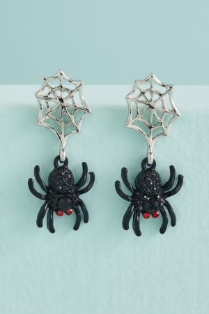 Spider Web Stone Floating Earrings