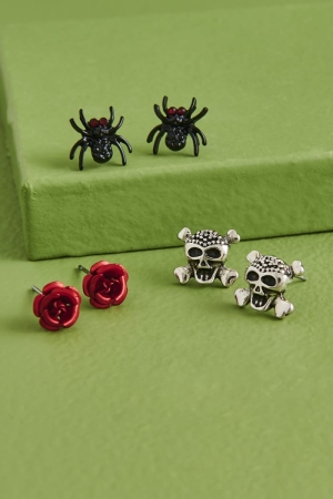 Macabre Rose Earring Set