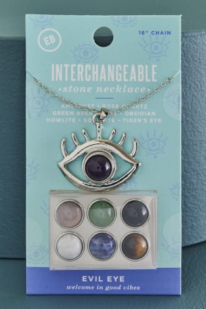 Interchangeable Evil Eye Necklace Set on card