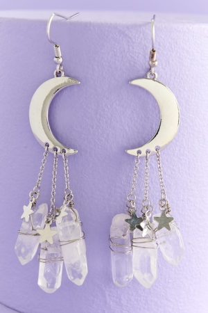 Moon Quartz Trio Earrings