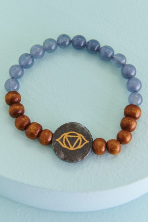 Jade Third Eye Chakra Bracelet laid out 