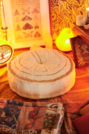 Peace Sign Sherpa Meditation Cushion by salt lamps
