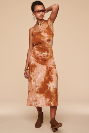 Desert Tie Dye Backless Maxi Dress