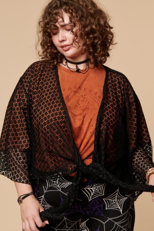 Starseed Black Tie Shawl front view