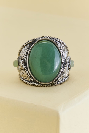 Green Aventurine Wrapped Snake Ring