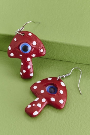 Seeing Eye Mushroom Earrings