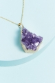 Gold Chain Amethyst Necklace close-up - Earthbound Trading Co.