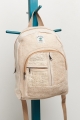 Small Beige Hemp Jacquard Backpack hanging