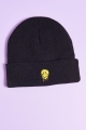 Black Melting Smiley Beanie  - Earthbound Trading Co.