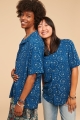 Moon Phases Camp Shirt (EB Exclusive) on guy and girl model