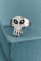 Melting Alien Head Ring front view