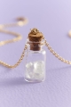 Clear Quartz Stone Potion Bottle Necklace  close up