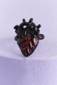 Black Anatomical Heart Ring front view