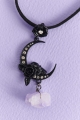 Amethyst Moon Rose Necklace closeup