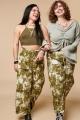 Green Tie Dye Wide Leg Pants on Tiffany and Cali