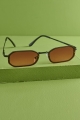 Brown Wire Rectangle Sunglasses laid out 