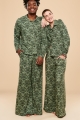 Green Evil Eye Wide Leg Sleep Pants (EB Exclusive) on guy and girl model