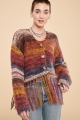 Funky Fringe Cropped Wool Cardigan front view