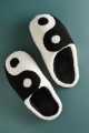 Fuzzy Yin Yang Slippers top view