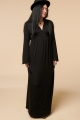 Midnight Black Hooded Maxi Dress front view