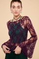 Amethyst Lace Bell Sleeve Top  front view