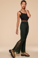 Emerald Lace Detail Flare Pants side view