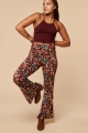 Rainbow Mushroom Flare Pants front view