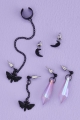 Midnight Black Crystal Earring Set laid out