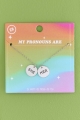 She/Her Pronouns Necklace on card