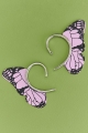 Pink Butterfly Wing Cuff Earring Set laid out