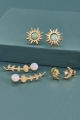 Opalite Gold Moon Phase Earring Set