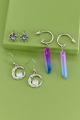Dipped Quartz Celestial Earring Set
