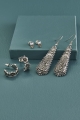 Silver Blooming Sun Earring Set