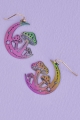 Mushroom Moon Cut Out Earrings  laid out